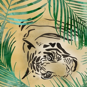 PANEL - Jungle tiger and palm tree vibes