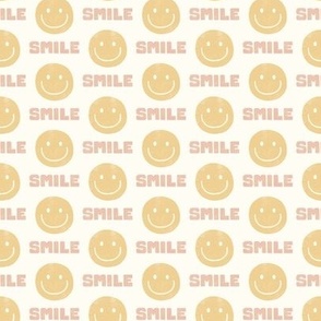 (small scale) Smile - Happy Face - pastel pink and yellow - LAD22