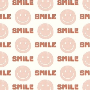 Smile - Happy Face  Smiley - pink & terracotta - LAD22
