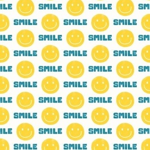 (small scale) Smile - Happy Face  Smiley - yellow & blue - LAD22