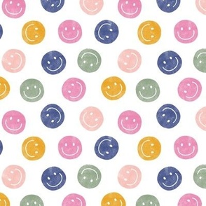 (small scale) Smiley - Happy Face Smile - Pink & Sage - LAD22