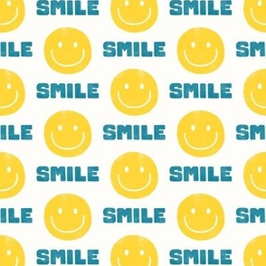 Smile - Happy Face  Smiley - yellow & blue - LAD22