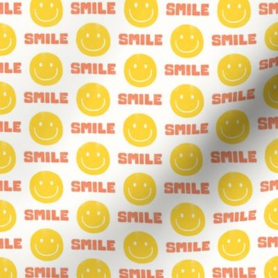 (small scale) Smile - Happy Face  Smiley - Yellow/coral - LAD22