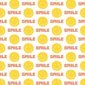 (small scale) Smile - Happy Face  Smiley - Yellow/coral - LAD22