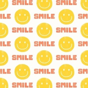 Smile - Happy Face  Smiley - Yellow/coral - LAD22