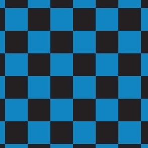 Checkered Carolina Blue and Indigo Blue, Check Pattern Checkered Pattern, Retro Squares