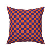 Checkered Orange and Indigo Blue, Check Pattern Checkered Pattern, Retro Squares