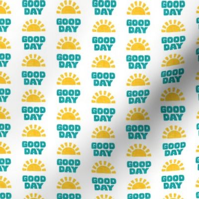 (small scale) Good Day Sunshine - yellow & teal /white  - LAD22