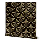  Antique Gold and Black Jumbo Art Deco Palm Fronds