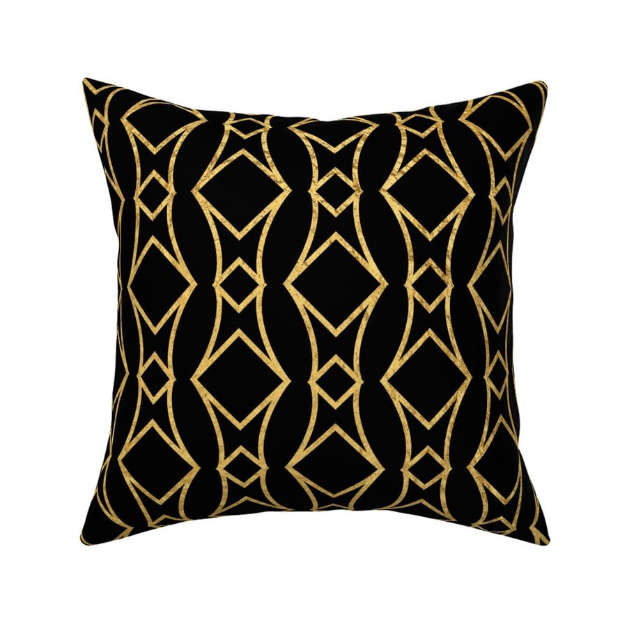 Antique Gold and Black Art Deco Jumbo Fabric | Spoonflower