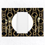 Antique Gold and Black Art Deco Jumbo Geometric Linking Squares