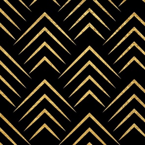 Antique Gold and Black Art Deco Jumbo Chevrons