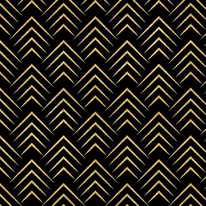 Antique Gold and Black Art Deco Chevrons