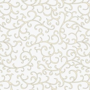 Cotton Tail with Sandstone Beige Flourish - small scale
