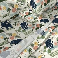 Elephant in tropical rainforest multi color