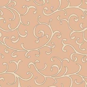 Dusk Glow with Sandstone Beige Flourish - medium scale