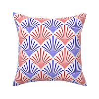 Red White and Blue USA Jumbo Art Deco Palm Fans