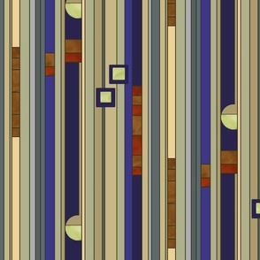 Sands of Time 2 - Abstract Stained Glass Stripe - Historic Colorway