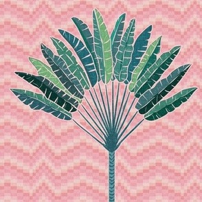 Palm on Pink Mid-century Shutterfly Photo Tile