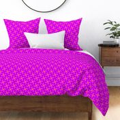 Retro Modern Geometric Flower Design in Neon Fuchsia and Orange