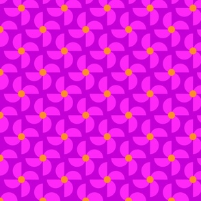 Geometric Windmill Flowers - Purple