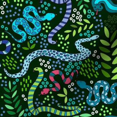 Slithering Snakes - Blue & Green