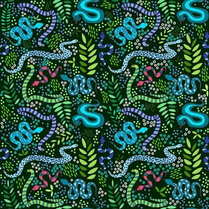Slithering Snakes - Blue & Green