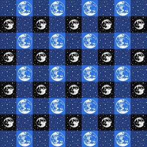 Day and night plaid black and blue 4x4