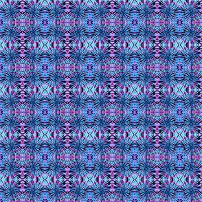 Swirl  tie dye fuchsia turquoise mirrored 4x4
