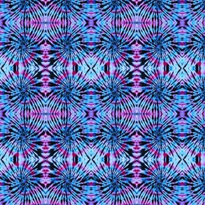 Swirl  tie dye fuchsia turquoise mirrored 8x8