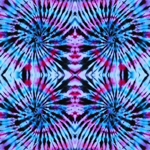 Swirl  tie dye fuchsia turquoise mirrored 18x18