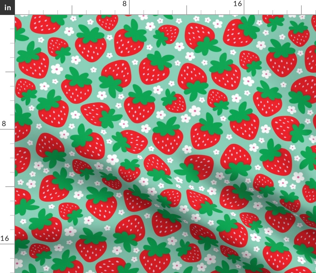 strawberry flower mix on mint large