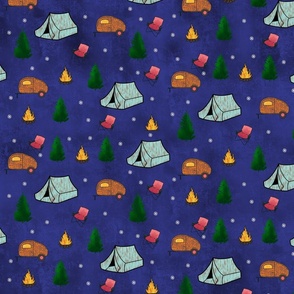 happy camping seamless pattern