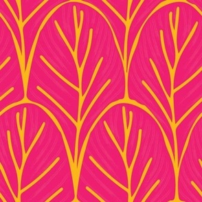 Banana Leaf-Fuchsia-Retro Rainbow Palette