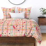 summer berries picnic plaid // large scale