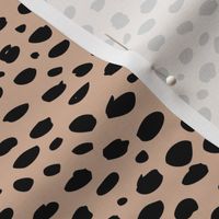 Cool abstract leopard dalmatian dots and spots scandinavian style design animal skin summer tan beige