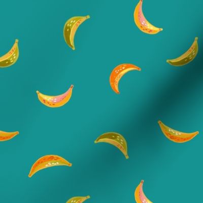 Jungle Joy - Bananas on turquoise background