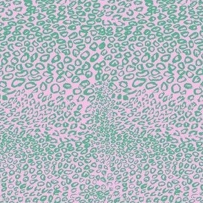 leopard skin - pink and teal -  tiny 