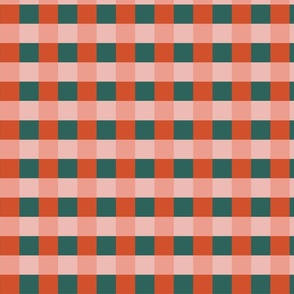 Pink, green and red gingham - checkered - plaid - Medium scale