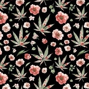 small scale weed floral black
