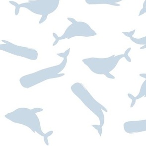 Whale Silhouettes — White
