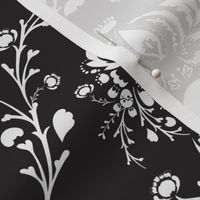 Black and White Skull Damask (Large Scale)