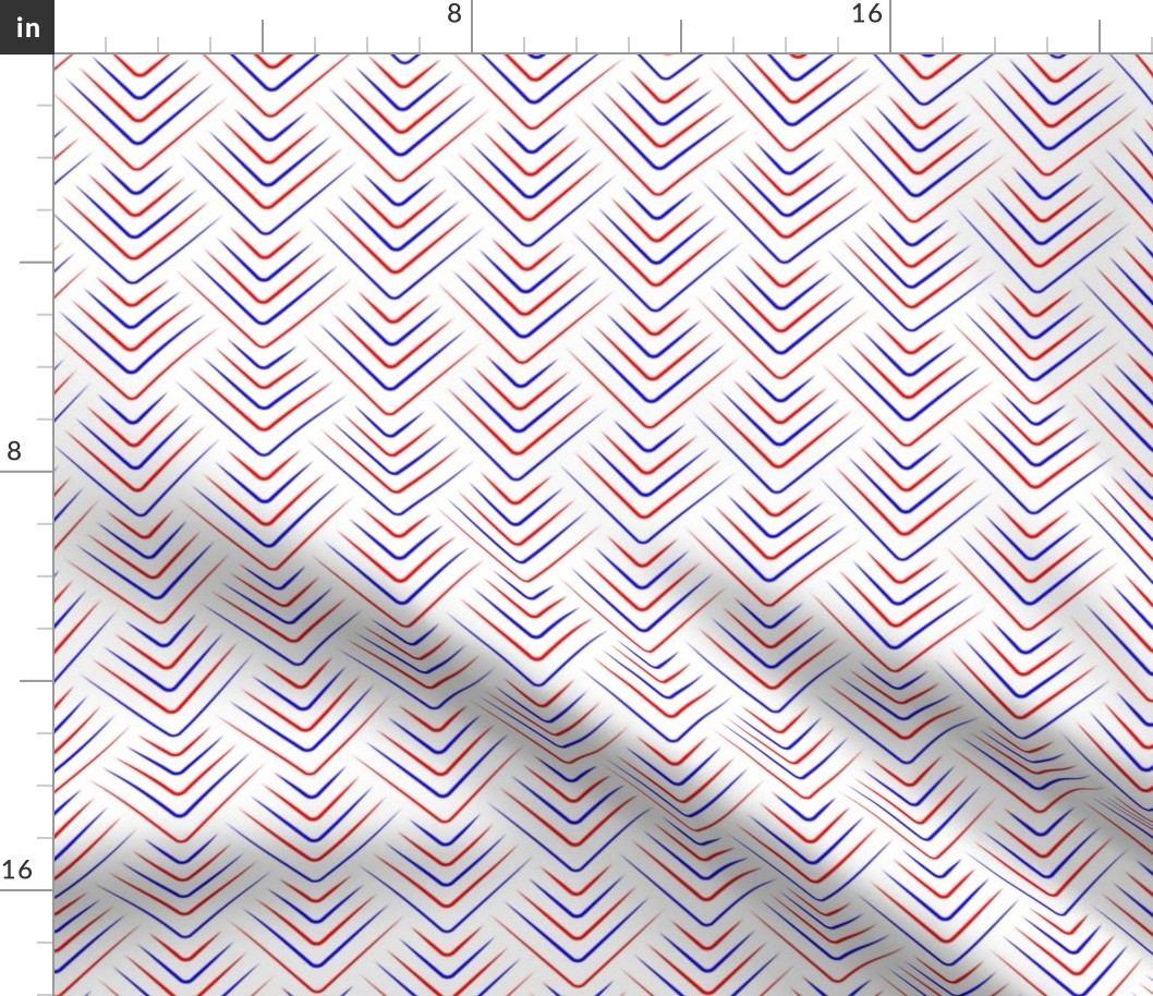 Red and White USA Jumbo Art Deco Chevrons