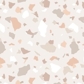 Traditional Italian marble stone terrazzo tiles minimalist abstract boho paper shard spots blush nude sand peach pastel neutral earthy tones