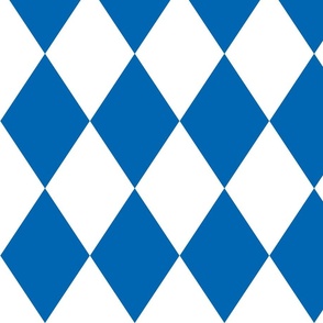 Oktoberfest 5 inch Bavarian Beer House Blue and White Large Diagonal Diamond Pattern