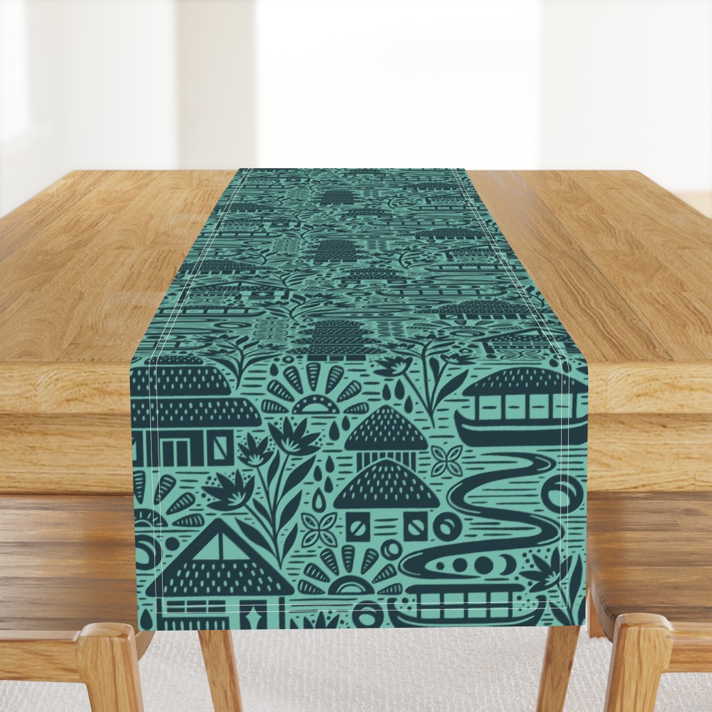 Jungle River Cruise | Large Scale | Teal Navy