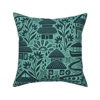 Jungle River Cruise | Large Scale | Teal Navy