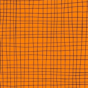 1279 large - Ghoulish Gauze Halloween Linen Texture - Black on Orange