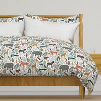 Jungle Animal Friends - hippo, tiger, giraffe, warthog, turtle, crocodile, meerkat, toucan - colorful - medium