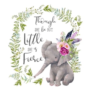 18" Though She Be But Little Elephant - for 54" wide fabric = 6 illustrations 